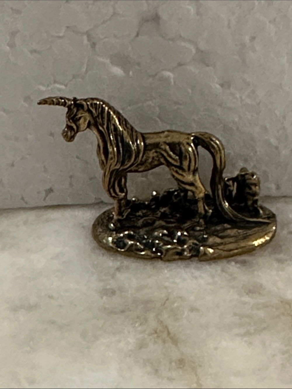 Brass Unicorn Figurine - Gold Tone